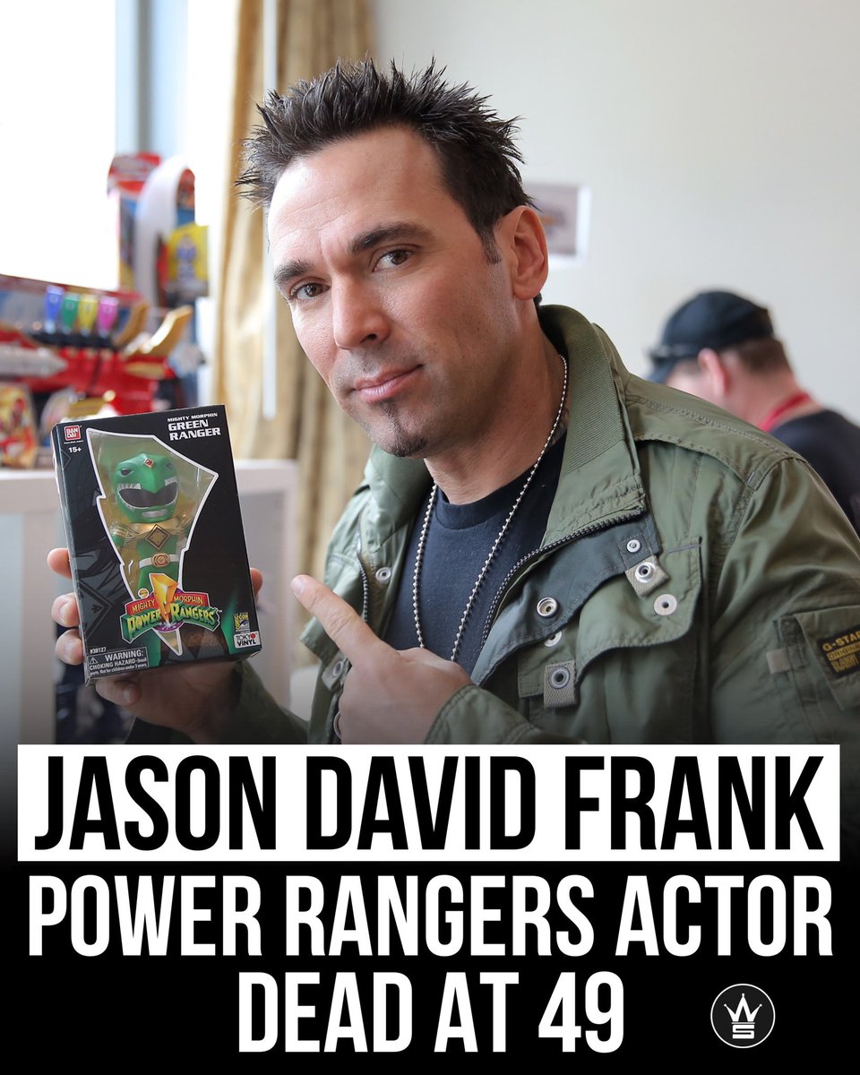 WORLDSTAR's tweet photo. According to reports, Jason David Frank, the actor known for his role in the Power Rangers series as the Green &amp; White ranger, has died at the age of 49. His cause of death is reported to be by suicide. Our thoughts and prayers are with his family and friends. 🙏 https://t.co/LshubLGyDD