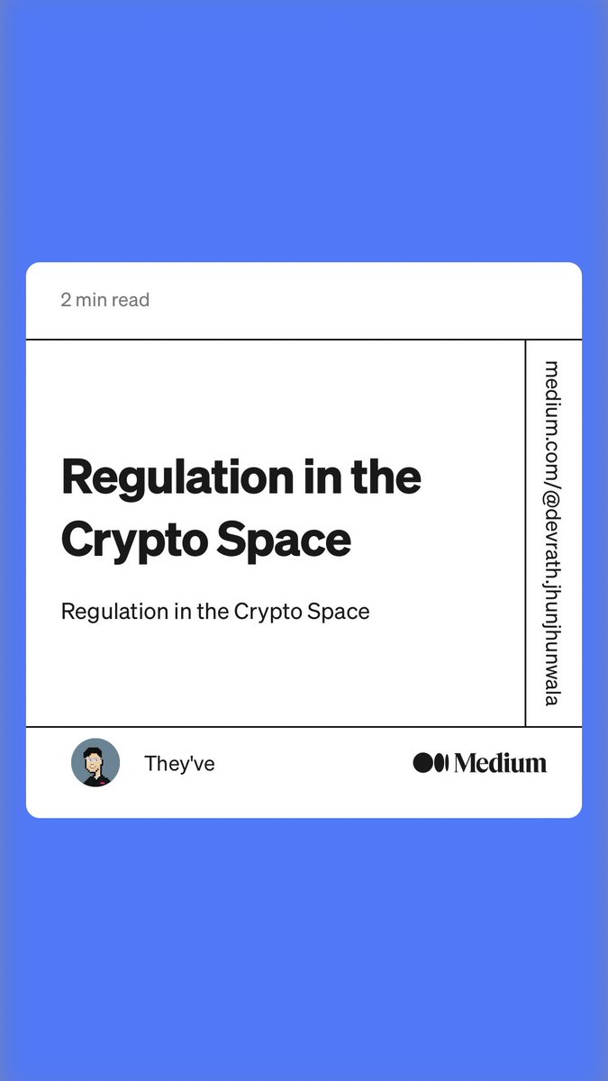 theyveJ's tweet photo. I wrote this article right after the Luna, 3AC collapse in July, 2022. For some reason, it seems relevant more than ever today.

⁦@SBF_FTX⁩, thoughts?

“Regulation in the Crypto Space” by They've
https://t.co/rWysRMfzu6 https://t.co/MygdLNR10p