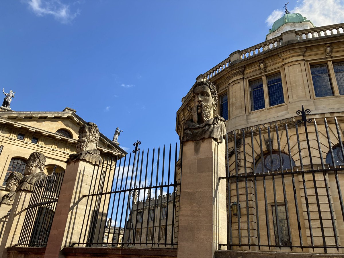 ShearedWitGuy's tweet photo. @Loreofbooks In similar vein, the stone heads outside the Sheldonian Theatre in #Oxford come down from their pillars and dance with the University Proctors at midnight. #FolkloreSunday #OxFiles https://t.co/lbwWHvG3S5
