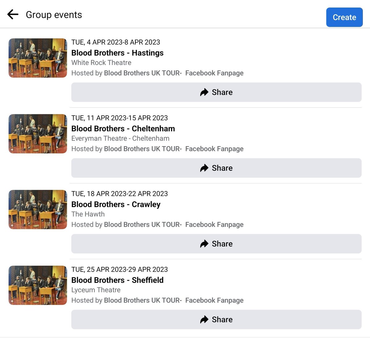 BloodBrosTour's tweet photo. Here are all the dates and venues for the @bloodbrothers Spring Tour 2023. https://t.co/k3CSgv0O6x