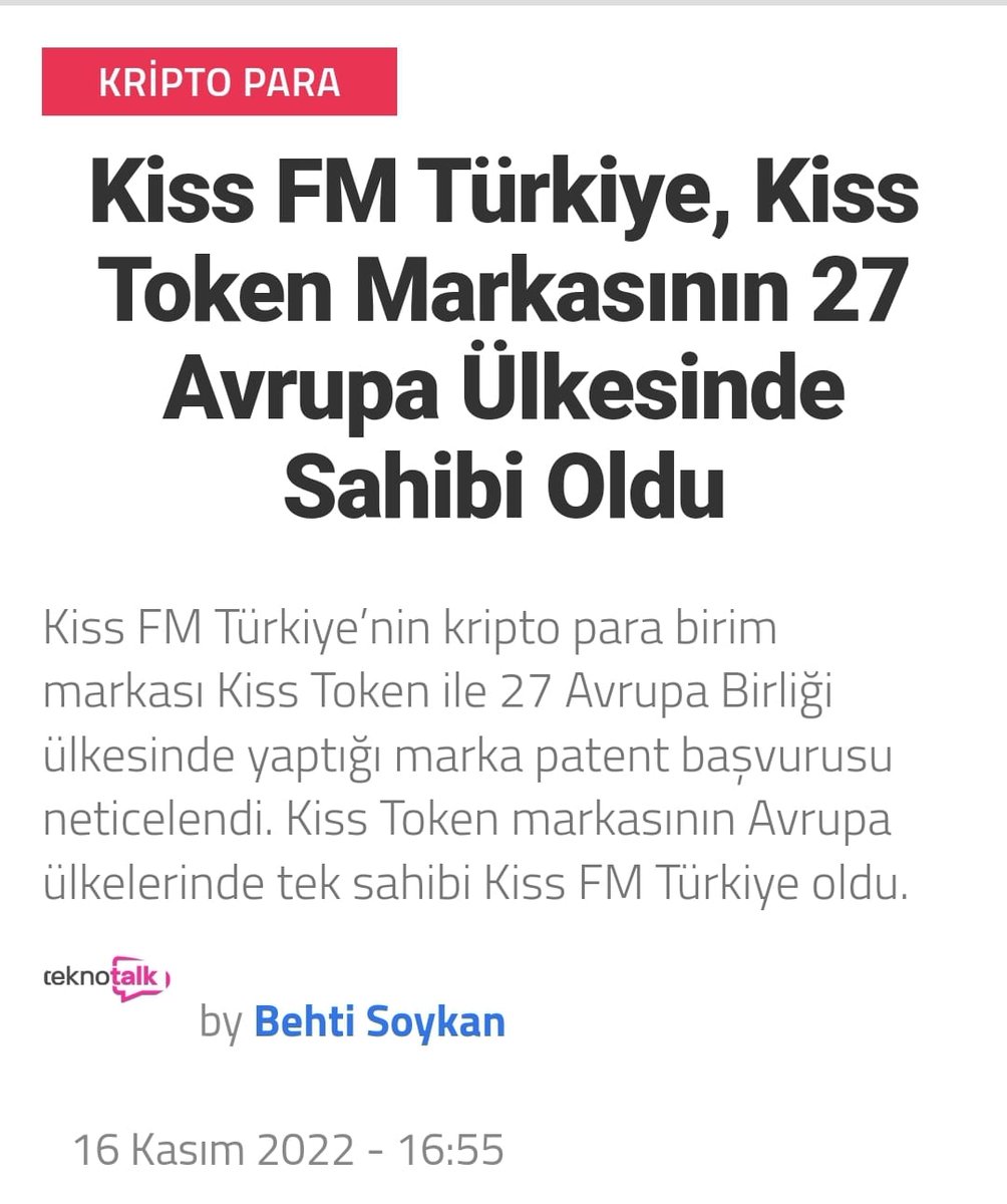 kissapptr's tweet photo. @KriptoHaberApp te çıkan en güncel #kisstoken haberlerine göz atmak ister misiniz? #kissfm #kissfmtr @TokenKiss https://t.co/NMHC1ePwWO