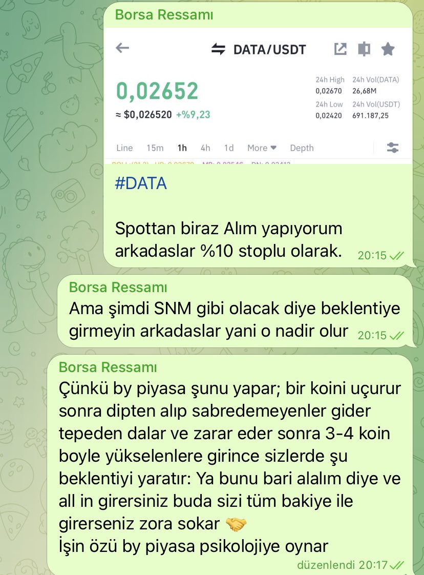 borsaressami's tweet photo. Genel Telegram kanalına bıraktım orada olmayanlar içinde bırakayım buraya ama yazdıklarımı iyi okuyun.

#DATA aldık biraz gerisi nasip 🤝  #BTC 🌹 https://t.co/k6FpZ3pa86