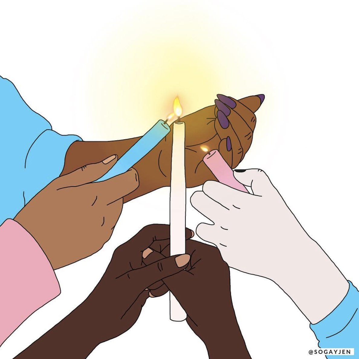 #TransDayOfRemembrance is an important, but often painful day for many in the trans and nonbinary community 💙💗💙 art by <a href="/sogayjen/">sogayjen</a> 🎨

Remember that you aren't alone. If you're struggling, we're always to support you 24/7 at: thetrevorproject.org/help 📲 #TDOR