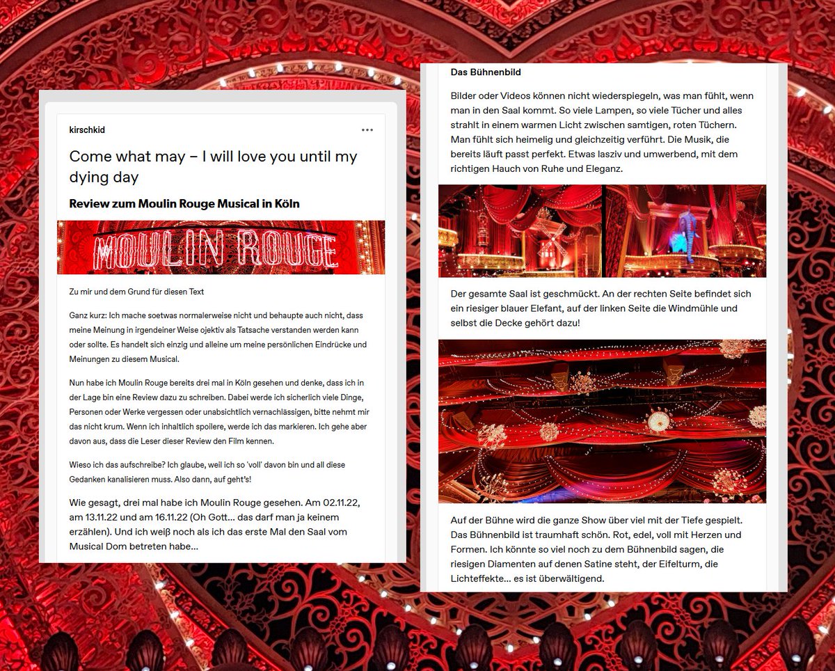 KirschKid's tweet photo. Meine Review zu @MoulinMusicalDE  auf Tumblr https://t.co/eepPi15nzG #MoulinRouge 😊 https://t.co/vWn8HCfv8x