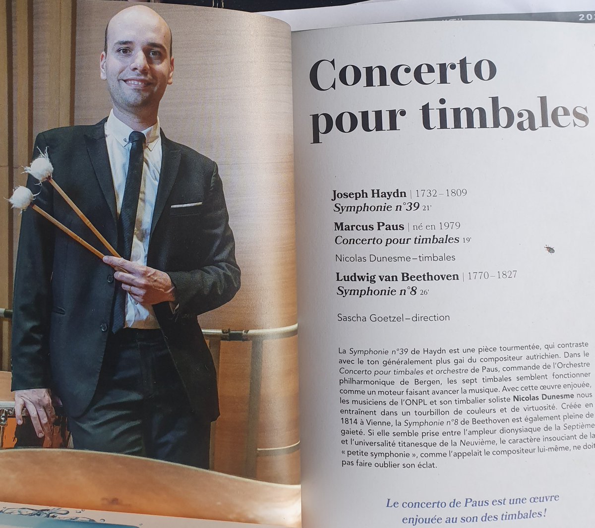 MichAvice's tweet photo. Bravo pour ce concerto pour timbales #onpl merci Nicolas Dunesme  #Angers https://t.co/SsVBwpYWEo