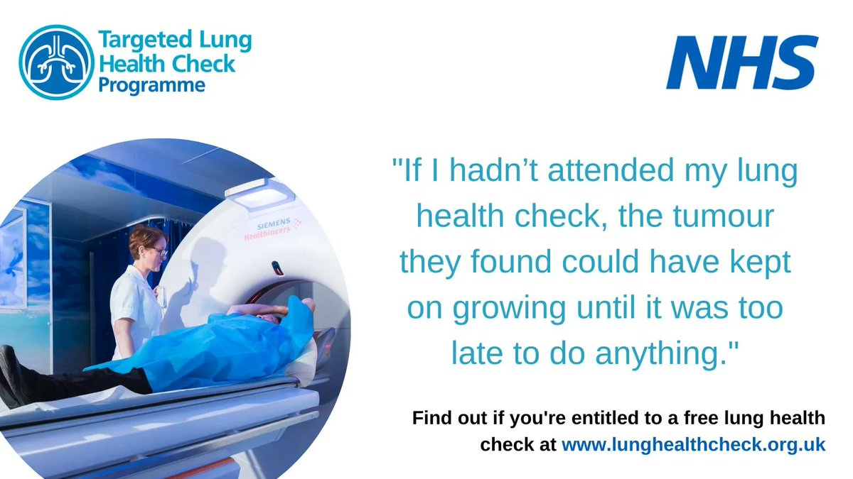 HullHospitals's tweet photo. Even if you feel fine, if invited for a lung health check, it’s important to attend.
Lung cancer often doesn’t have any early symptoms, but this appointment
can help find problems before you notice anything is wrong.
Find out more https://t.co/B1dciBqf7Y
#LHCinHull https://t.co/9nlcv0A173