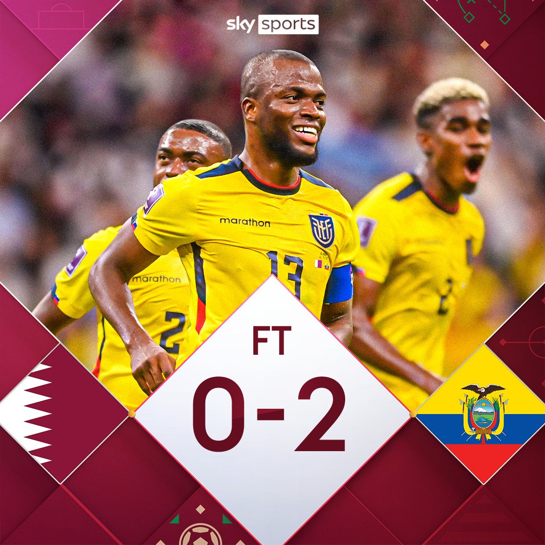 FULL-TIME: Enner Valencia's first-half double sees Ecuador win the opening match of the World Cup against Qatar! 🇪🇨