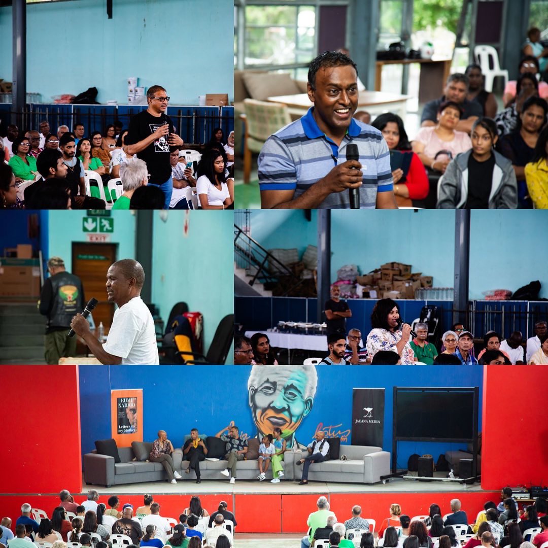 kuminaidoo's tweet photo. It was so great being in #Chatsworth with old comrades, family and friends. A very big thank you to everyone that came to this launch, I was overwhelmed with the love and support you showed me. 

📸: Toby Mdladla 

#LettersToMyMother 
#MakingOfATroublemaker 
#KumiNaidooBook https://t.co/VEJAU29ZJX