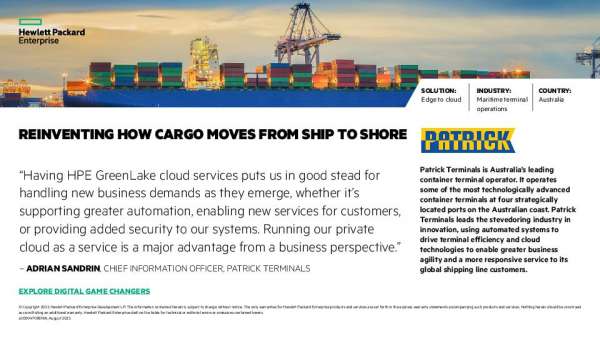 Looking to automate? Shore up #security? See how Australia's leading container terminal operator does both by running #cloud #asaservice with @HPE_GreenLake. stuf.in/ba9awd