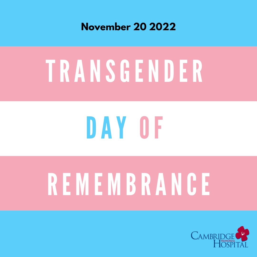 _CMHospital's tweet photo. On this #transgenderdayofremembrance, we honour transgender people who lost their lives due to acts of violence and raise awareness of the ongoing challenges they continue to face. We are committed to working together, so everyone feels safe and welcome at CMH. #OurCMH #CMHDEI https://t.co/bRlniUf8Bq