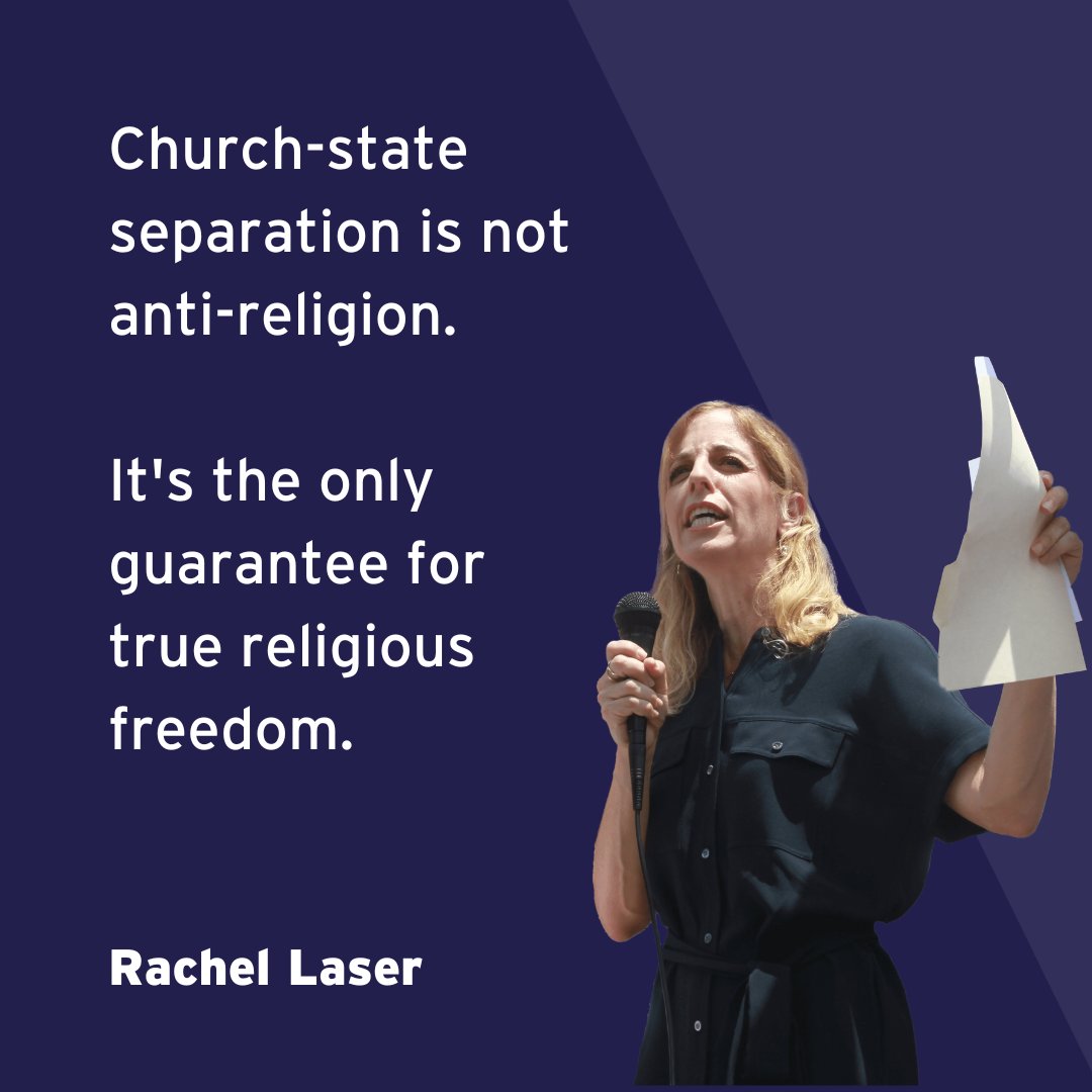 americansunited's tweet photo. Religious freedom is for everyone. It protects the most devout believer to the most committed atheist and everybody in between. 

It’s a fundamental human right that our government should not violate or misuse to discriminate or exclude. https://t.co/CGmchVfUex