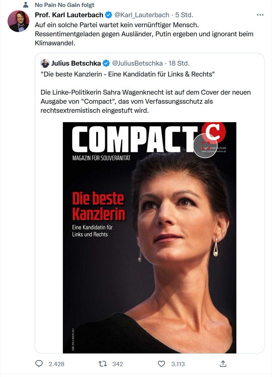 2 Milisekunden später hat Prof K.L. sein Tweet gelöscht.
Warum denn? 🤔