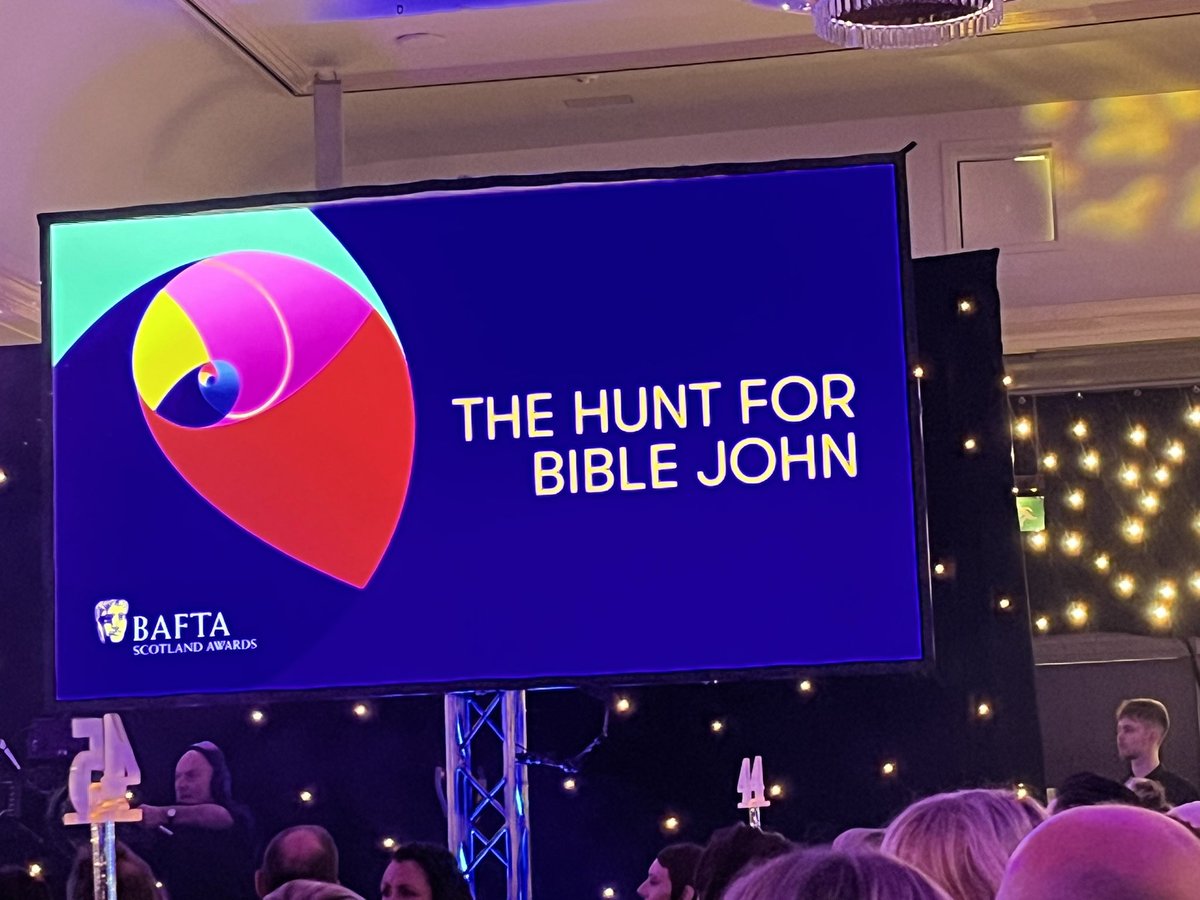 Delighted to see the brilliant Hunt For Bible John made by @MattPinder2000 @AudMccolligan @FirecrestFilms win best specialist factual at @BAFTAScotland