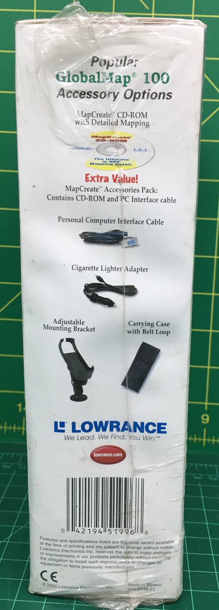RetroTechMuseum's tweet photo. #Lowrance GlobalMap 100 Portable #GPS (1999)

The first mapping GPS receiver.

160 x 104 pixel high contrast display, 12 channel GPS, 4 AA batteries or external 5 to 35 volts DC with optional external cable.

The maps are much more detailed in rural areas than in city areas. https://t.co/VRx8nUBOVh