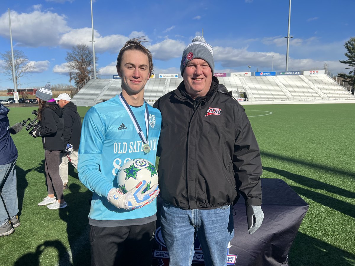 4th consecutive boys soccer state championship for Old Saybrook and 8th overall. 2-0 winners in Class S over East Hampton. #ctbsoc @OS_RAM_PRIDE 

With a clean sheet, Rams keeper London Sweeney was chose game MVP by game officials!