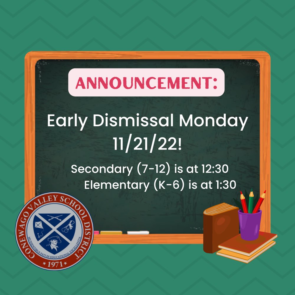Reminder for tomorrow!!  <a href="/CVSD17350/">Conewago Valley SD</a> <a href="/NOHS17350/">NOHS</a> <a href="/CVIS17350/">CVIS</a> <a href="/CTE17331/">CTE</a> <a href="/NOE17350/">NOE</a>