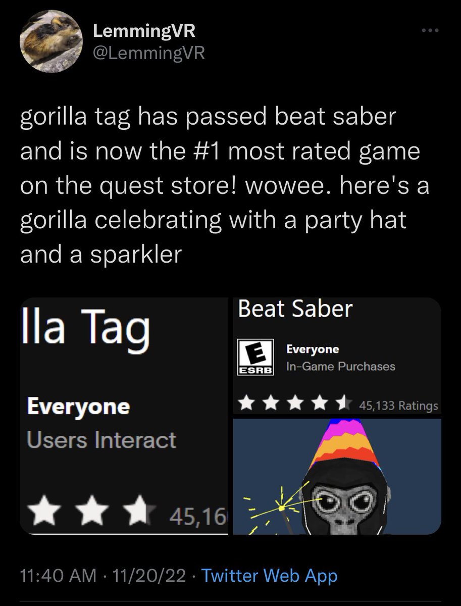 LemmingVR on X: Gorilla Tag v1.0.6 is out! Added support for more