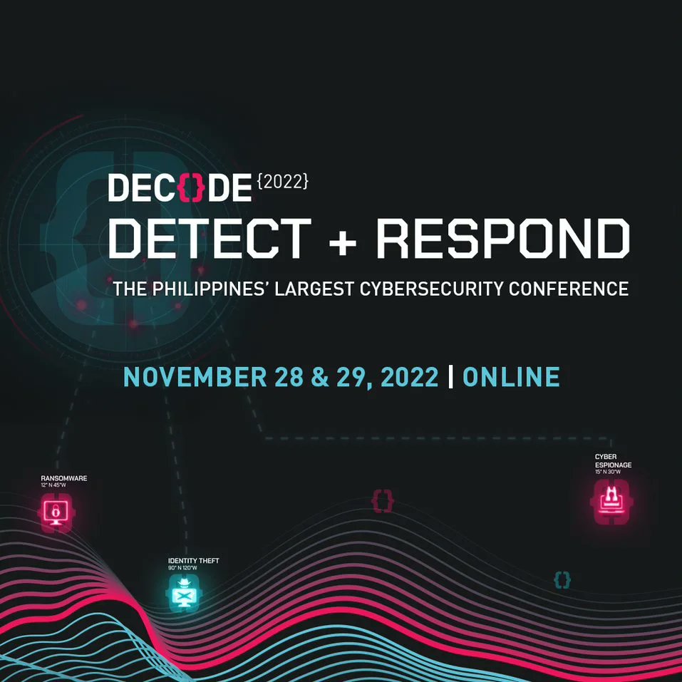 riajose's tweet photo. Learn about developments in the security industry during DECODE 2022 from Nov 28-29.
Register now for free and be a part of DECODE 2022: Detect & Respond at https://t.co/GpHIFpwmpq
#Decode2022 #DecodePH2022 https://t.co/WxQnLjgXoO