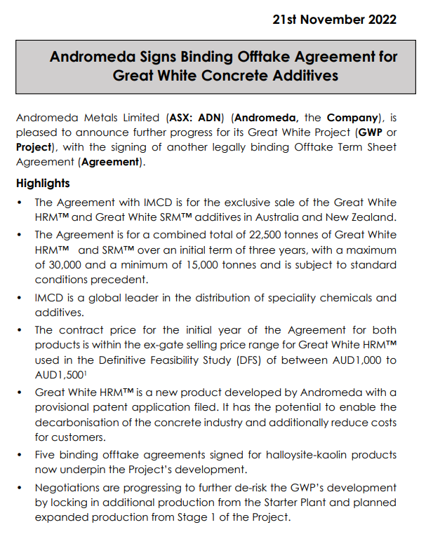 $ADN As Deborah Conway sang, 'Its only the beginning!'  Great start for global sales of concrete additive product - congratulations James and team. bit.ly/3tROnPT
#Kaolin #greenconcrete #Halloysite #decarbonisation
