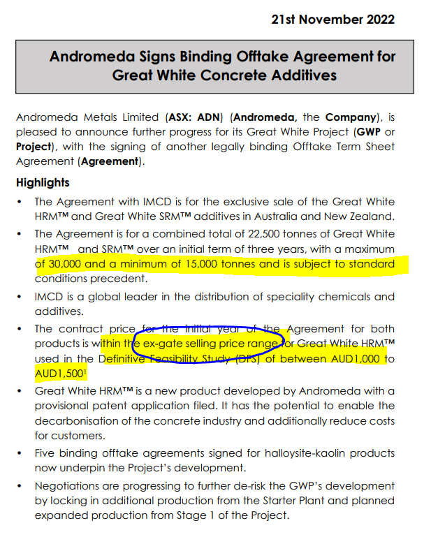 $ADN @AndromedaMetals    As Deborah Conway sang, 'Its only the beginning!'  Great start for global sales of concrete additive product - congratulations James and team. bit.ly/3tROnPT
#Kaolin #greenconcrete #Halloysite #decarbonisation