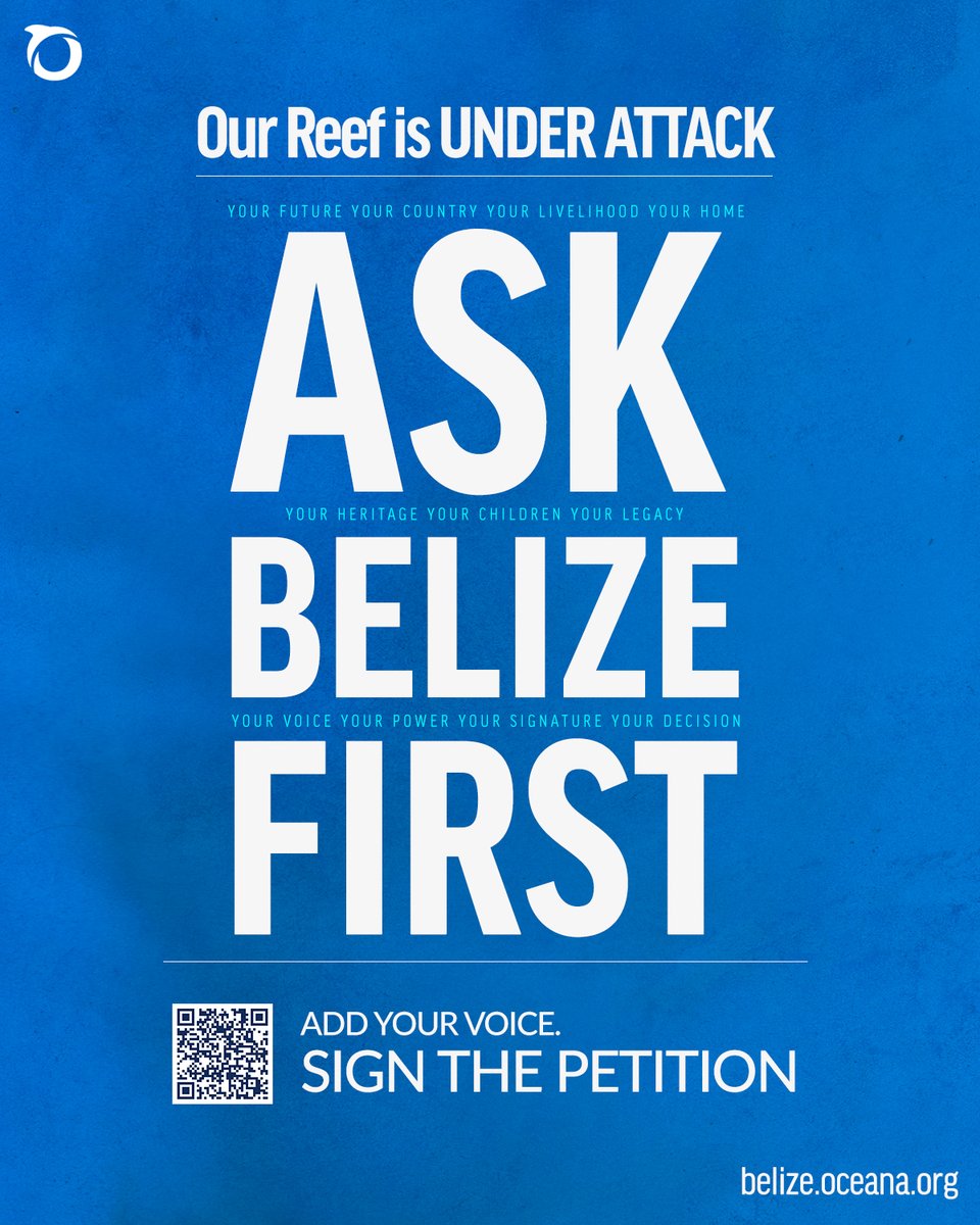 OceanaBelize's tweet photo. ๐จATTENTION REGISTERED BELIZEAN VOTERS
Add your name so your voice can join the conversation. Sign the petition ๐๐ today! #askbelizefirst
Visit https://t.co/0YMrUvLIZl to learn more!
#oceanabelize #toloveandprotectbelize #belize #protectourreef #signthepetition https://t.co/uKt1vODTuZ