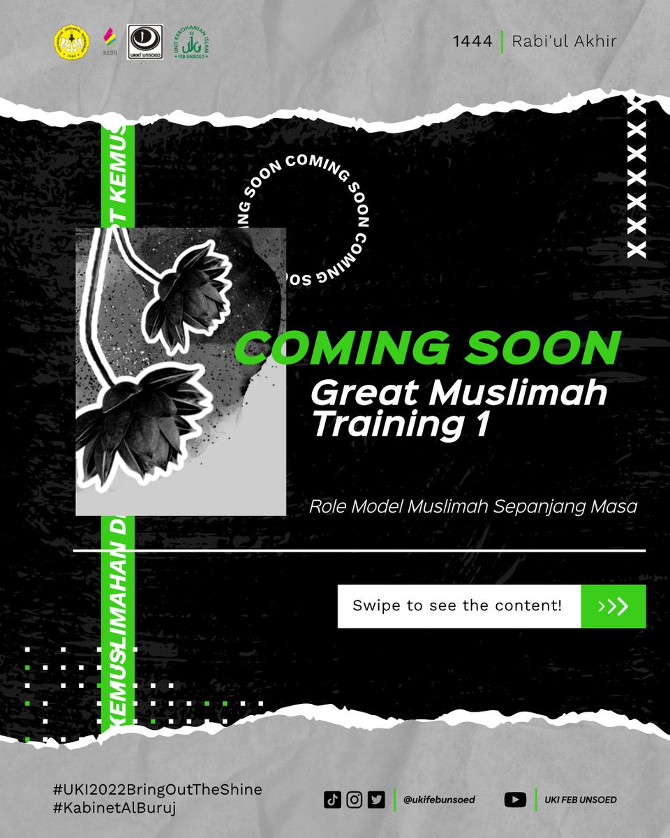 ukifebunsoed's tweet photo. 🌹 *[COMING SOON GREAT MUSLIMAH TRAINING 1]* 🌹

بسم الله الر حمن الر حيم 

_Assalamu'alaikum warahmatullahi wabarakatuh_

Hallo akhawati fillah🙌🏻
Bagaimana kabarnya?  Semoga senantiasa dalam lindungan Allah swt. Aminnn https://t.co/PE6VUPIvbv