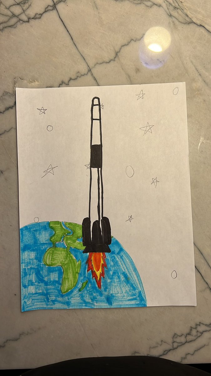 Child Number Two has created their #kidsdrawrockets22 submission!

Thank you for this awesome opportunity for them. They had so much fun with it last year!!!