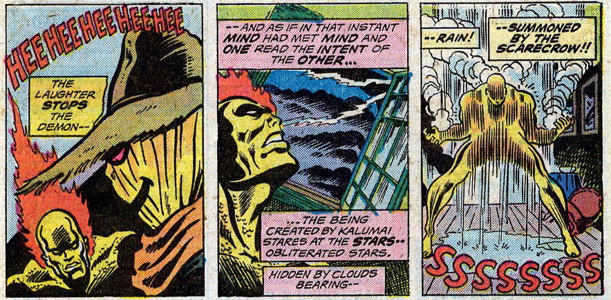 AdamThanosPod's tweet photo. @kidchyron @timprice17 @BatOutcasters @howardduckpod @WahHooPodcast The #Scarecrow can make it rain now? Sure. Why not? #Marvel #ComicBooks #BillMantlo #ScottEdelman #RonWilson #JimMooney #DanAdkins #HughPaley #RayHolloway https://t.co/mc9Q8cKnGW