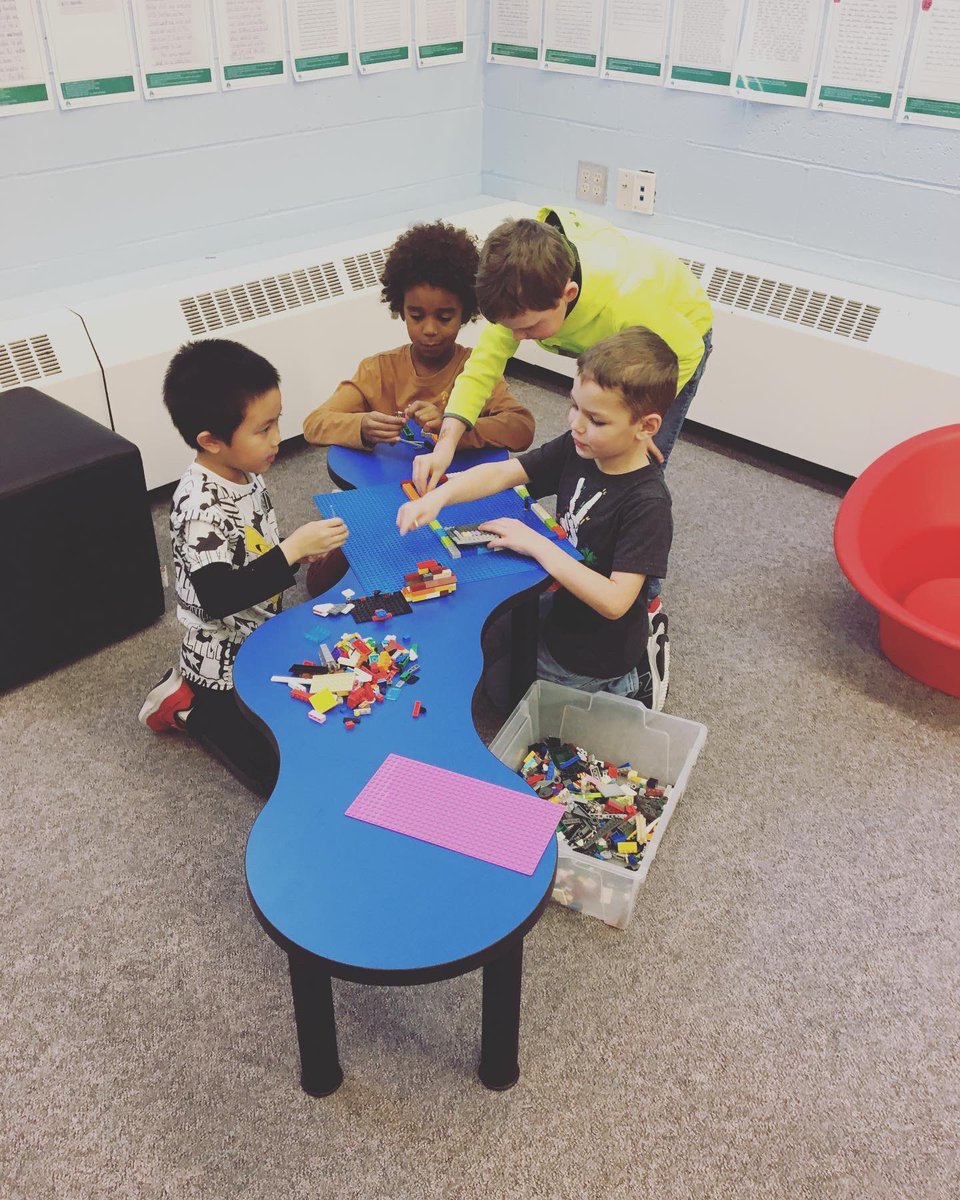 LEGO club at lunch in the library learning commons with leader Mrs. Shell. Look at our collaborative creations! #eips #mindsandheartsofleaders