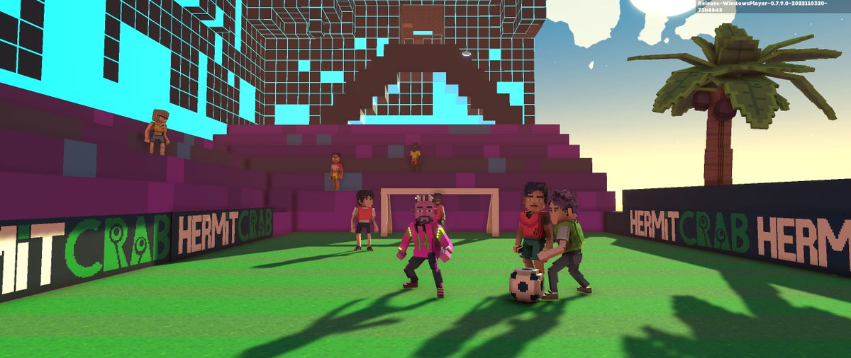 ThatShudBaThing's tweet photo. @TheSandboxGame @hermitcrabgame Bringing my A game in Sports Land Stadium @hermitcrabgame ⚽ https://t.co/psaUT2EKtf