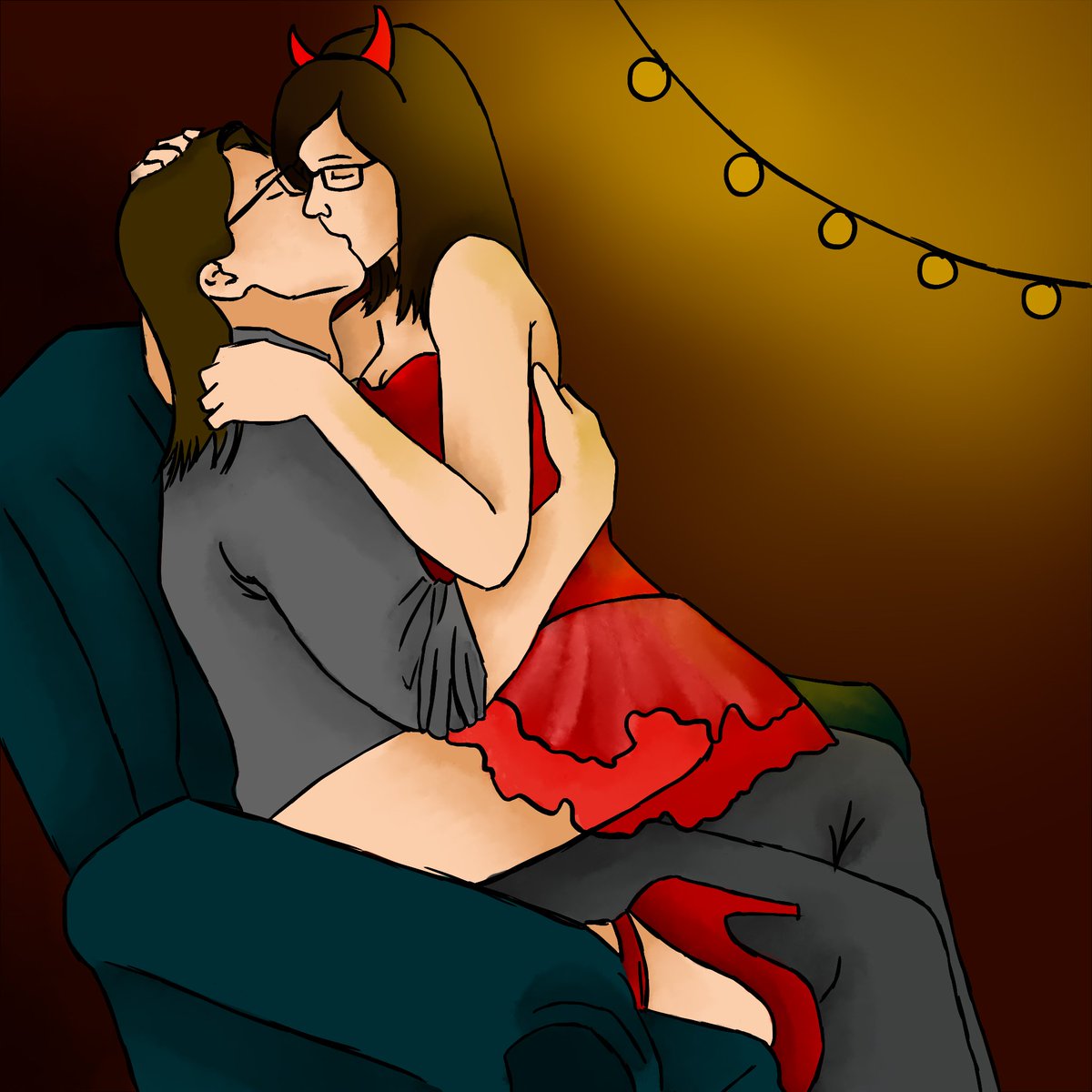 LohiCouple's tweet photo. Who needs angels if your little demon can make you feel better? 😏😈

 #CoupleGoals #withmylove #loveyou #illustration #coupleillustration #comicart https://t.co/F34VK6u7wO