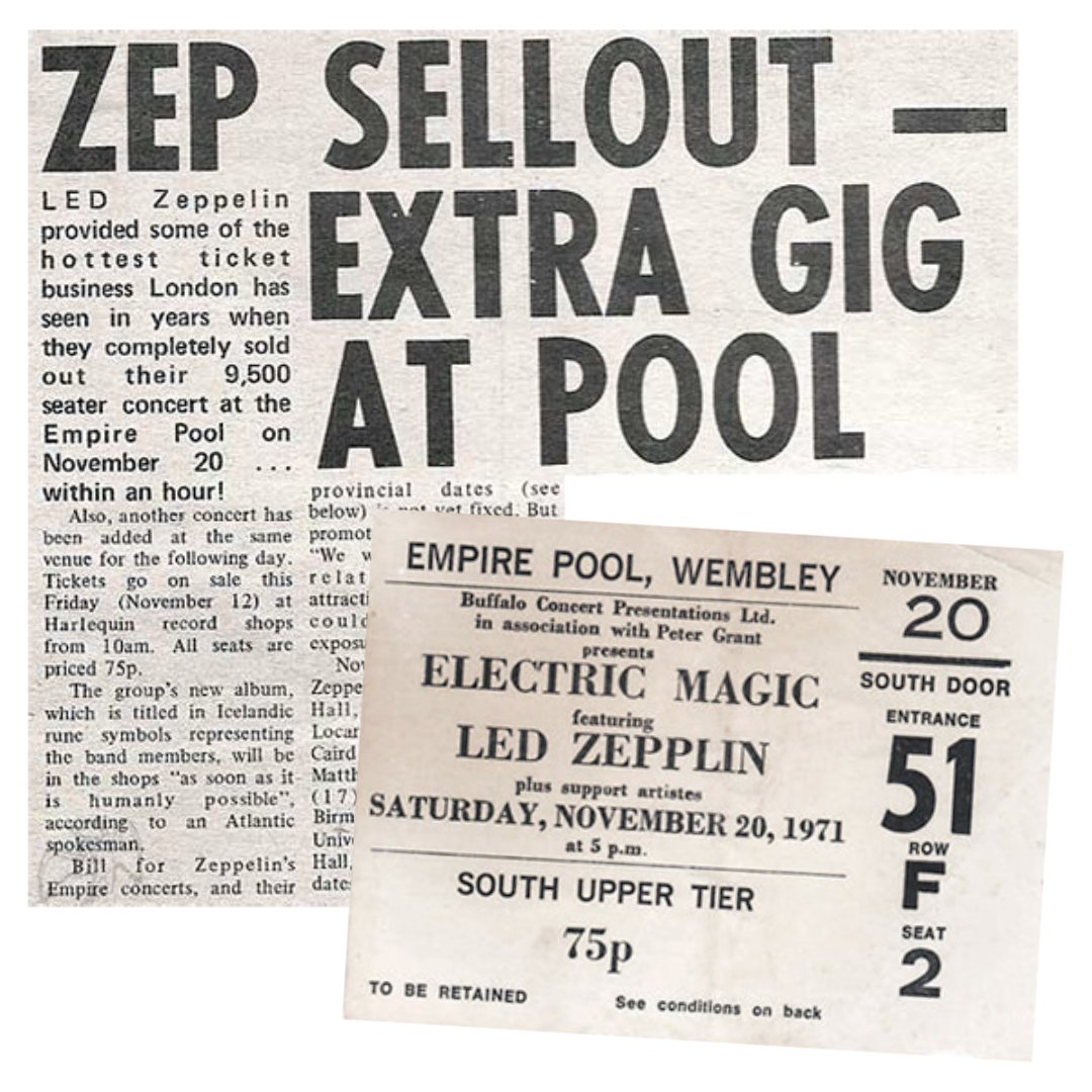 On this day in 1971, @ledzeppelin played the Electric Magic concert at Wembley Empire Pool in London. The pool was frozen for an upcoming event and the audience were in danger of contracting frost bite. There followed a contest between Peter Grant and union officials... 🥶❄️