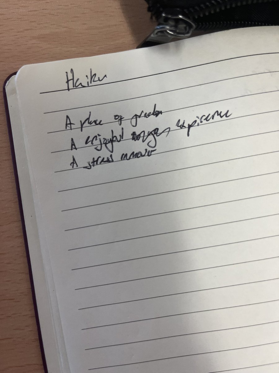 CVcreativewrite's tweet photo. Welcome to all things creative writing! In our first session, pupils created some amazing Haikuโs all about our club ๐ฅฐ #writing #RITAvalues @ColneValleyHigh https://t.co/VIfzjp4wmU