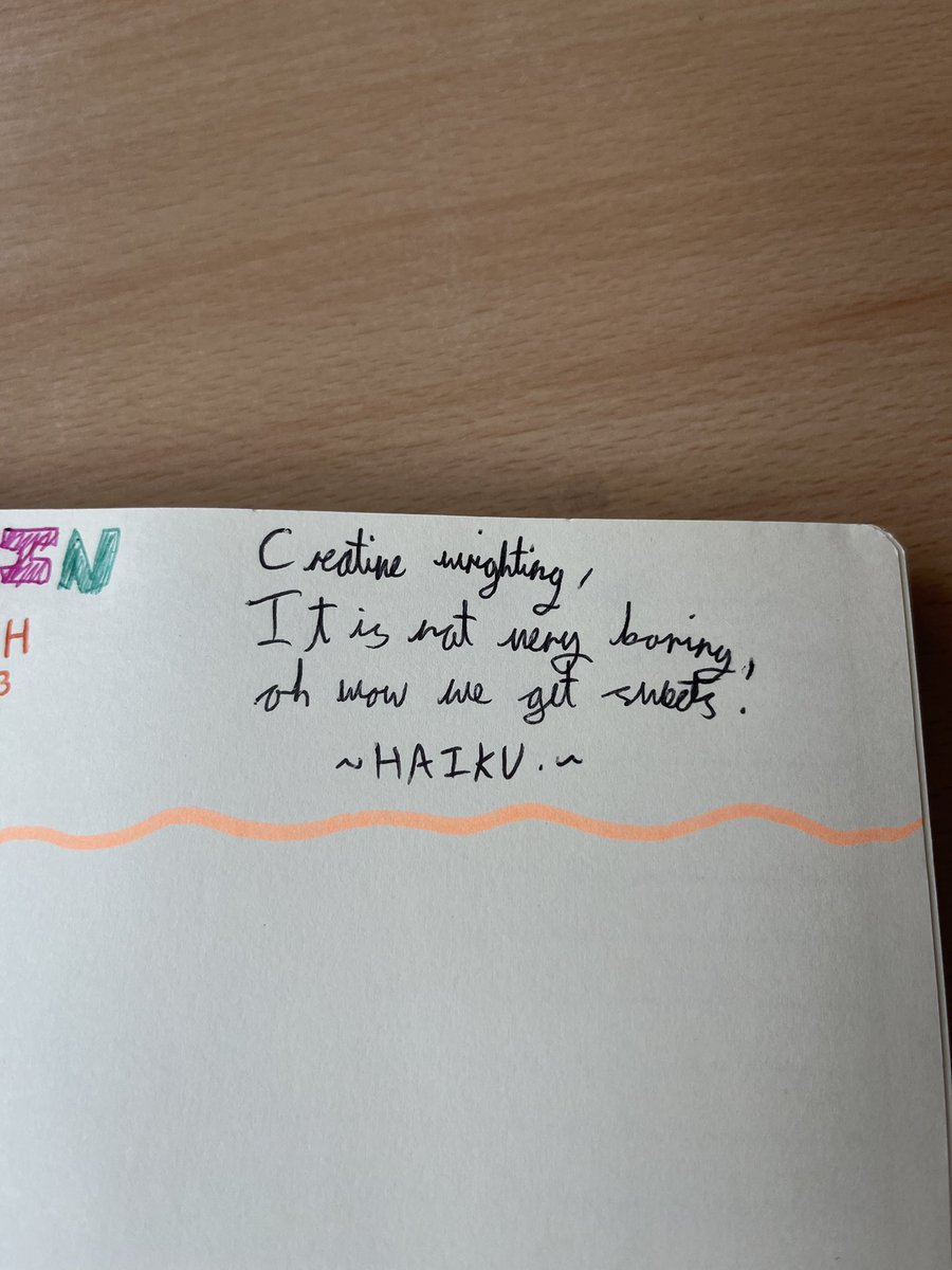 CVcreativewrite's tweet photo. Welcome to all things creative writing! In our first session, pupils created some amazing Haikuโs all about our club ๐ฅฐ #writing #RITAvalues @ColneValleyHigh https://t.co/VIfzjp4wmU