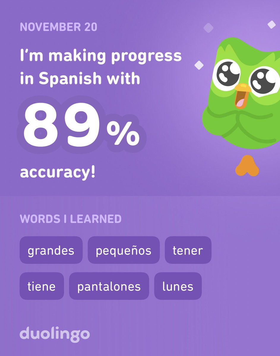 houseofmac's tweet image. I’m learning Spanish on Duolingo! It’s free, fun, and effective.