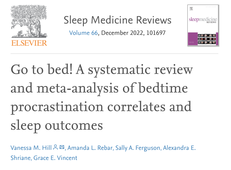 Vanessa Hill (@nessyhill) on Twitter photo New paper alert! VERY excited that our research on bedtime procrastination is live in the journal Sleep Medicine Reviews. Link (no paywall): authors.elsevier.com/a/1g3qp3tB5Qth…
(Shoutout to the team <a href="/PhDsleepy/">Grace Vincent</a> @Sal_Ferguson <a href="/SleepHygienePhD/">Alexandra Shriane</a> <a href="/AmandaRebar/">Amanda Rebar</a>)
What we did & what we found👇 1/ New paper alert! VERY excited that our research on bedtime procrastination is live in the journal Sleep Medicine Reviews. Link (no paywall): authors.elsevier.com/a/1g3qp3tB5Qth…
(Shoutout to the team <a href="/PhDsleepy/">Grace Vincent</a> @Sal_Ferguson <a href="/SleepHygienePhD/">Alexandra Shriane</a> <a href="/AmandaRebar/">Amanda Rebar</a>)
What we did & what we found👇 1/