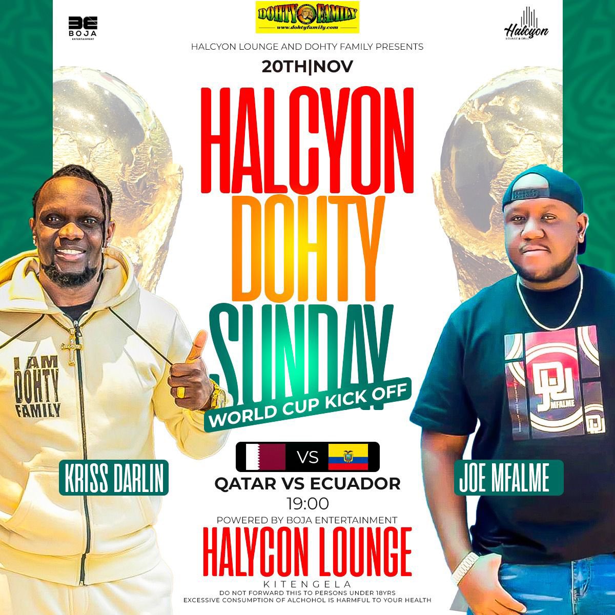 DjJoeMfalme's tweet photo. Party with Mr. Sherehe in Kitengela tonight @halcyonlounge #WorldCupKickOff • It’s a #JoeMfalmeLive Experience x @krissdarlin • Connecting people through music •
📸 @innocent_bernd https://t.co/Qu5QddSAEW