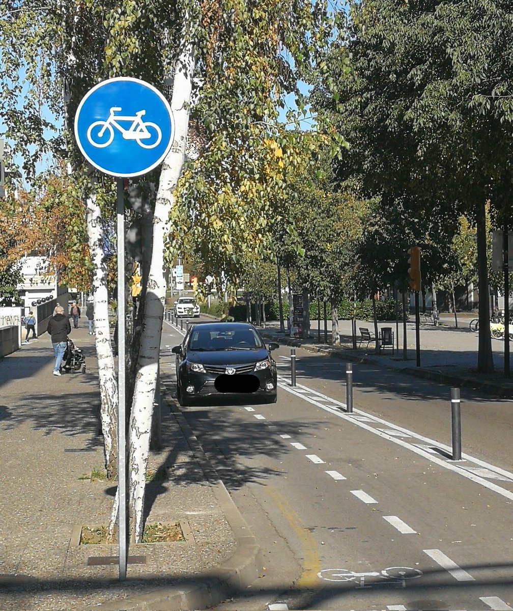 caseagusti's tweet photo. Bon dia @girona_cat, sembla ser que les noves pilones a Av. Pericot no estan prou juntes... @moutenbici, @alcaldessa_gi. Tot sigui per un pollastre... 😭 https://t.co/A4MW6DbCAD