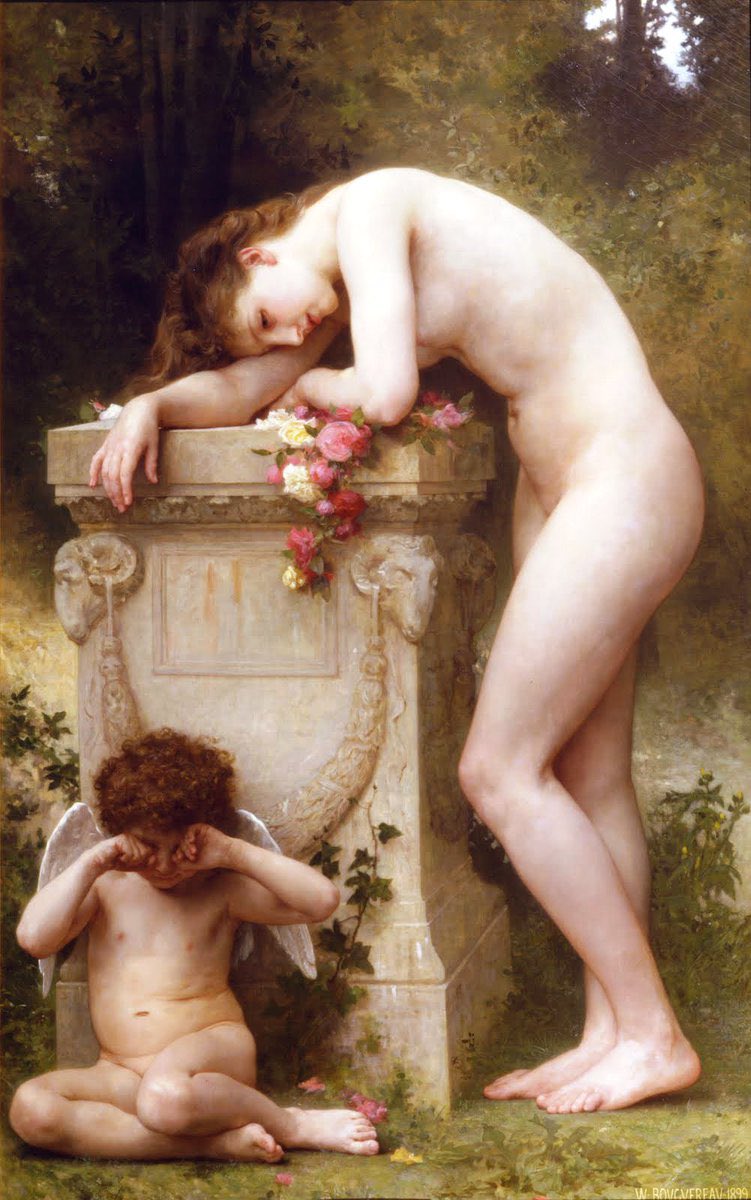 AcademiaAesthe1's tweet photo. "Elegy" by William-Adolphe Bouguereau (1899). https://t.co/NTdRXaCJ7H