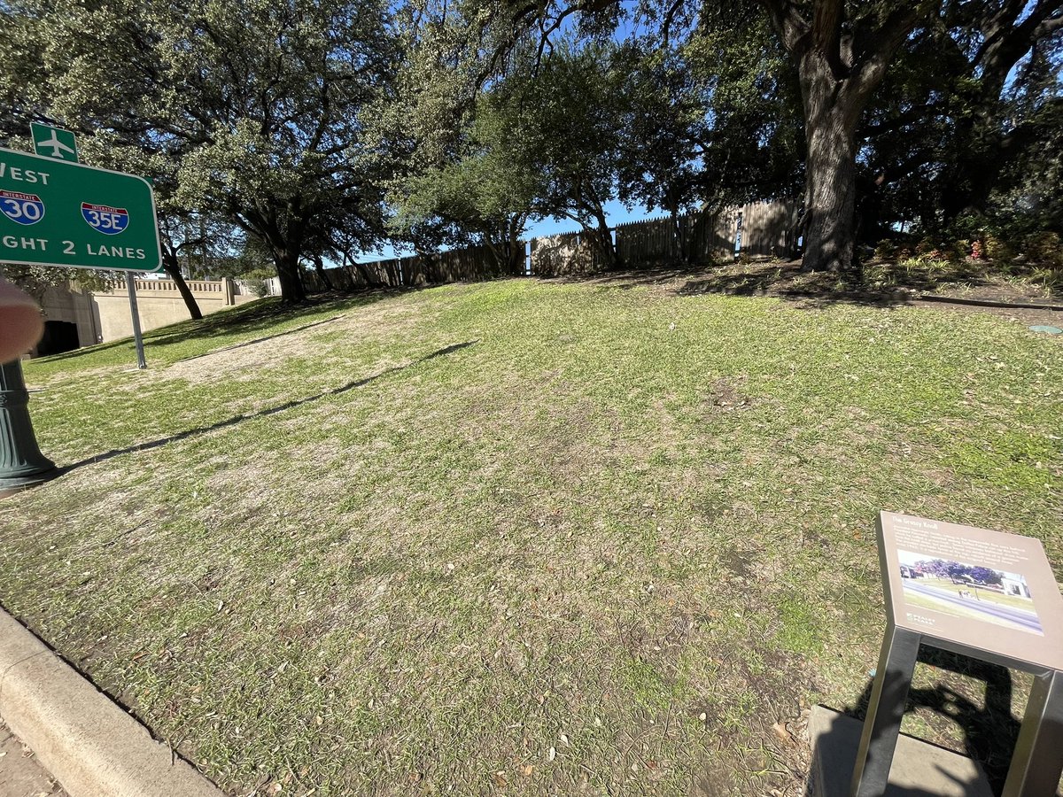 bozbaker's tweet photo. A grassy knoll in Dallas…eerie but fascinating to someone with such a place in world history https://t.co/kekDK15Drh