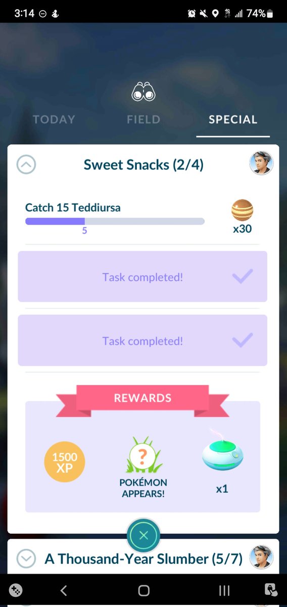 LadyDi1002's tweet photo. Sommody got the "cliff notes" for page 3 & 4. Asking for a friend...
#SweetSnacks
#TheFriendIsMe
#SHEnanigans
#PokémonGOSpecialResearch
#PokémonGO https://t.co/H507gyxutL