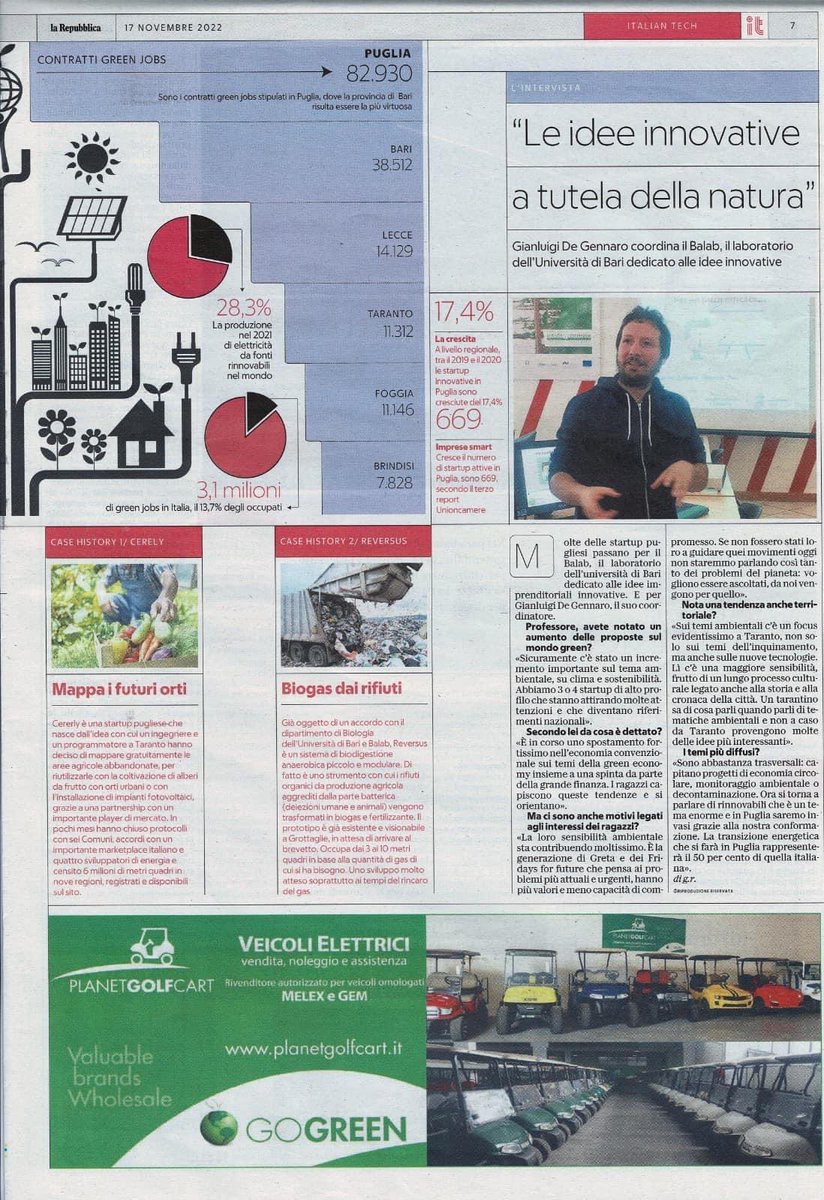 AnnalisaTuri's tweet photo. 📰 https://t.co/AfL5NoNrtU è la rivista verticale sui temi di tecnologia, futuro e innovazione.
👉🏻 Nell'ultimo numero c'è #Puglia, c'e #Taranto, c'è #green, c'è #startup... c'è #BaLab, c'è #Uniba! 💚

Grazie a @GvRutigliano... 
👇🏻👇🏻👇🏻 https://t.co/0NEfUO3kcI