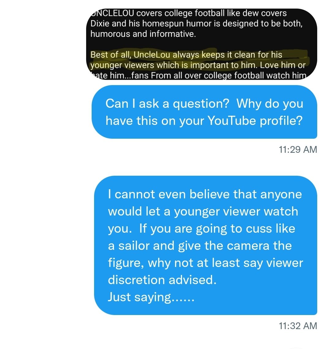 OlekevEller's tweet photo. @crazyunclelou Why did you not post the start of the question @crazyunclelou ?  This is your style.  Always make you be the victim.  Why put you keep it clean, and then not keep it clean?
We will see how well you make yourself look if you wind up with 11 29 in the crossbar hotel. https://t.co/U7wqM64ma8