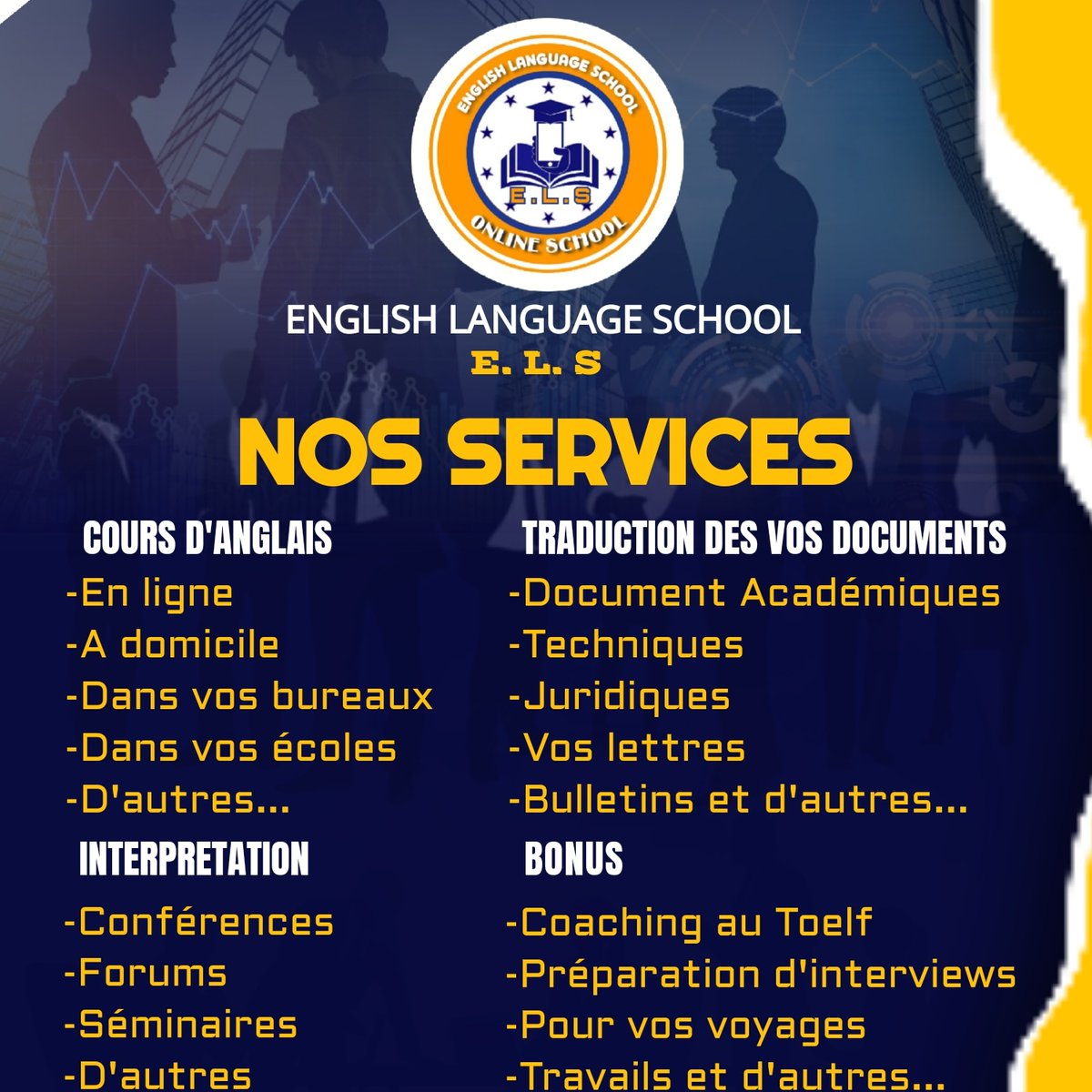 KevineTambwe's tweet photo. Apprendre l'anglais est actuellement indispensable pour tous ceux qui ont l'intention d'exceller Dans son Domaine, l'anglais vous Donne un ajout spécial Dans Ce que vous étès déjà capable de. Englishlanguageschool_officiel est là pour vous
+243977705522 https://t.co/F8TiD7BU3A