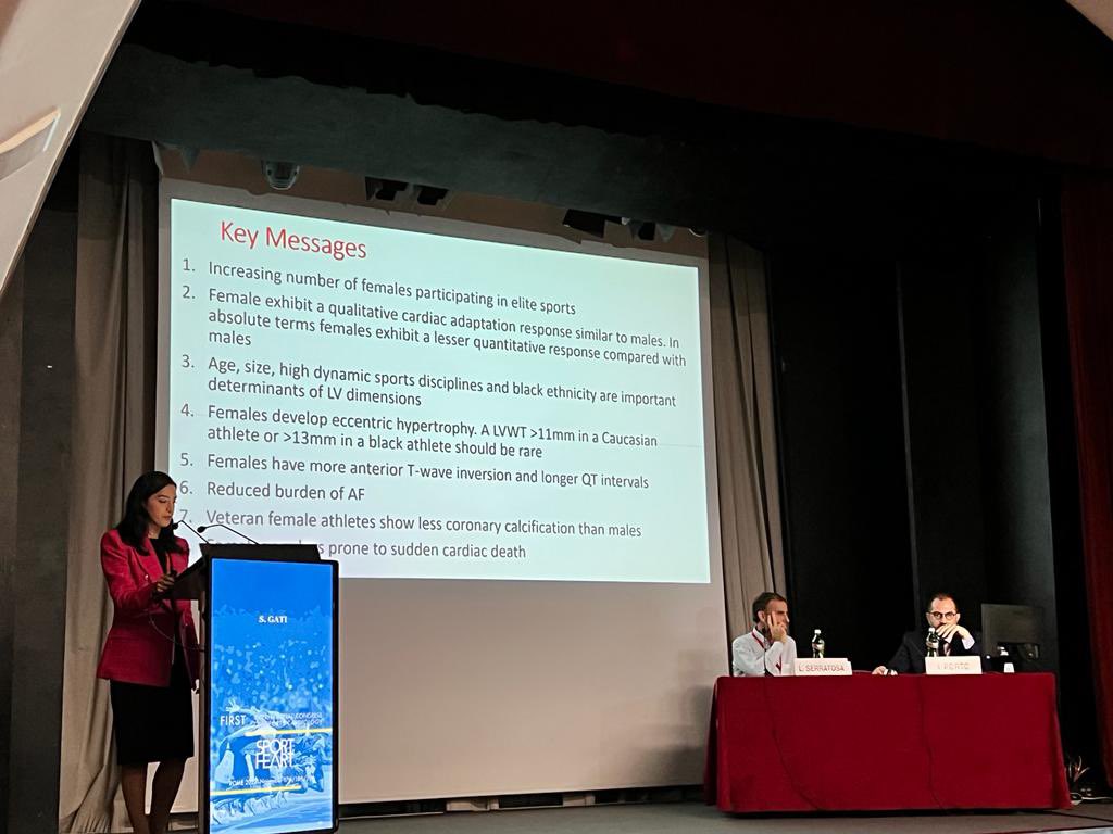 LSerratosa's tweet photo. Brilliant (as always) review on the Female’s athlete’s heart by @s_gati at the @SICSPORT1 1st International Congress on #SportsCardiology at #MagicRome @SSharmacardio @MichaelPapadak2 @EAPCPresident @escardio https://t.co/qFeRHzWZTk