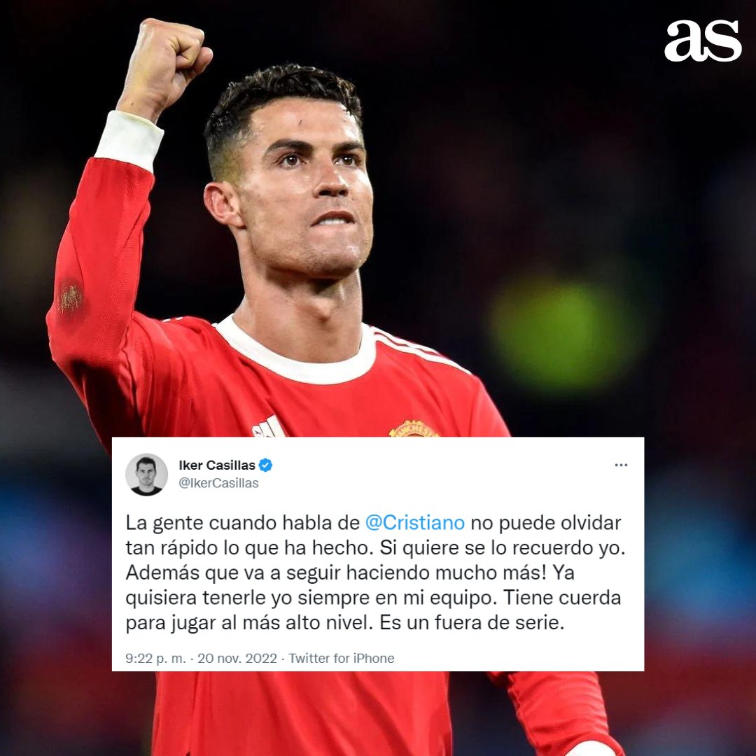 diarioas's tweet photo. ⚽ ¡Casillas sale en defensa de Cristiano Ronaldo! https://t.co/U81PURtg7K