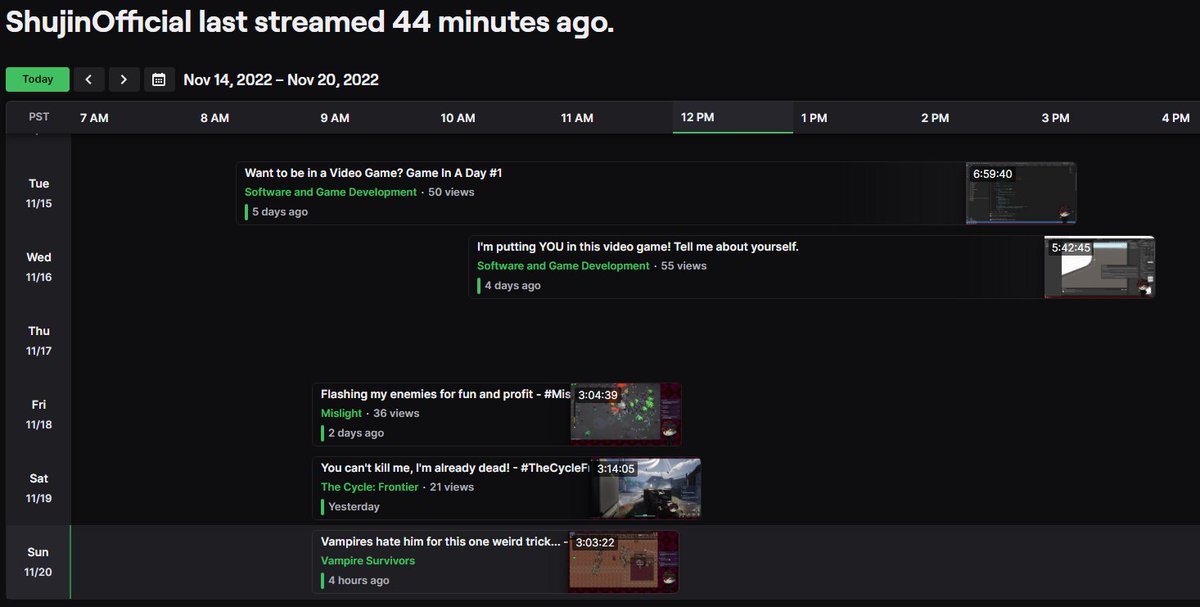 ShujinOfficial's tweet photo. My first week of trying to be a super serious consistent streamer went so well! I'm feeling really pumped to attempt the same next week!

Only 17 follows until #TwitchAffiliate. I've got this!

#VTuber | #ENVTuber | #SmallStreamer https://t.co/kQEJ97IRLu