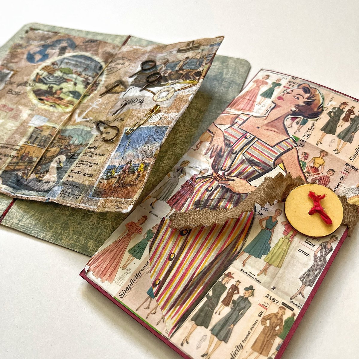 LeCafeCraft's tweet photo. Handmade Stylish Needle Books! 
#crafter #sewing #practicalcrafts #collageart #art #buttons #Retro #vintage #handmade https://t.co/lyDCBREIq8