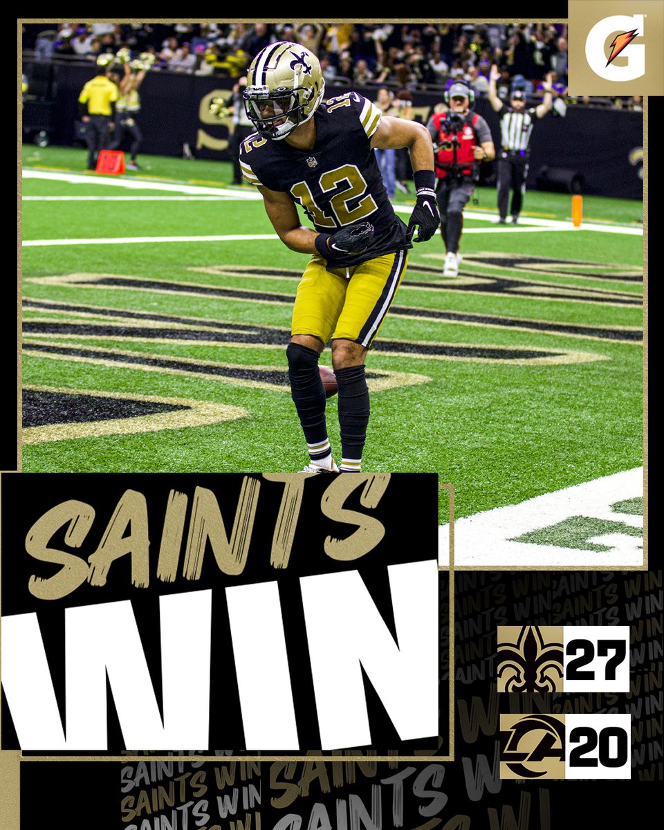 Saints's tweet photo. THAT'S A SAINTS VICTORY

#Saints | @Gatorade https://t.co/Zd85WuOI1u
