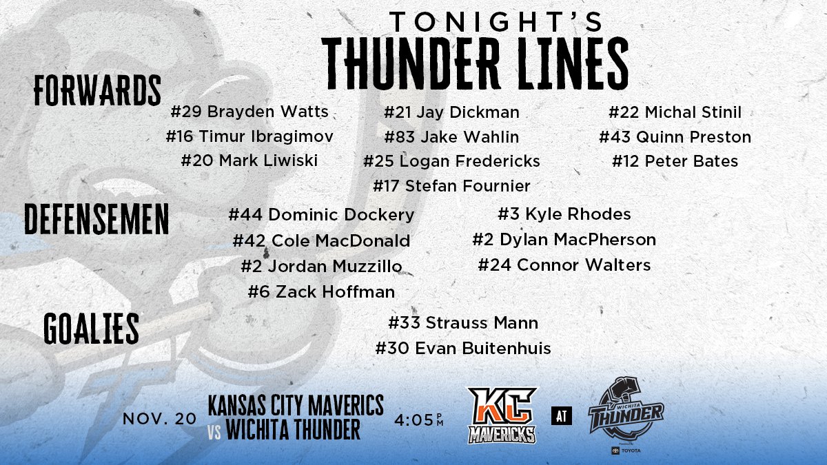 Wichita_Thunder's tweet photo. Today's Sunday Funday Thunder Lines!

#DropTheHammer https://t.co/yPT9cfrDun